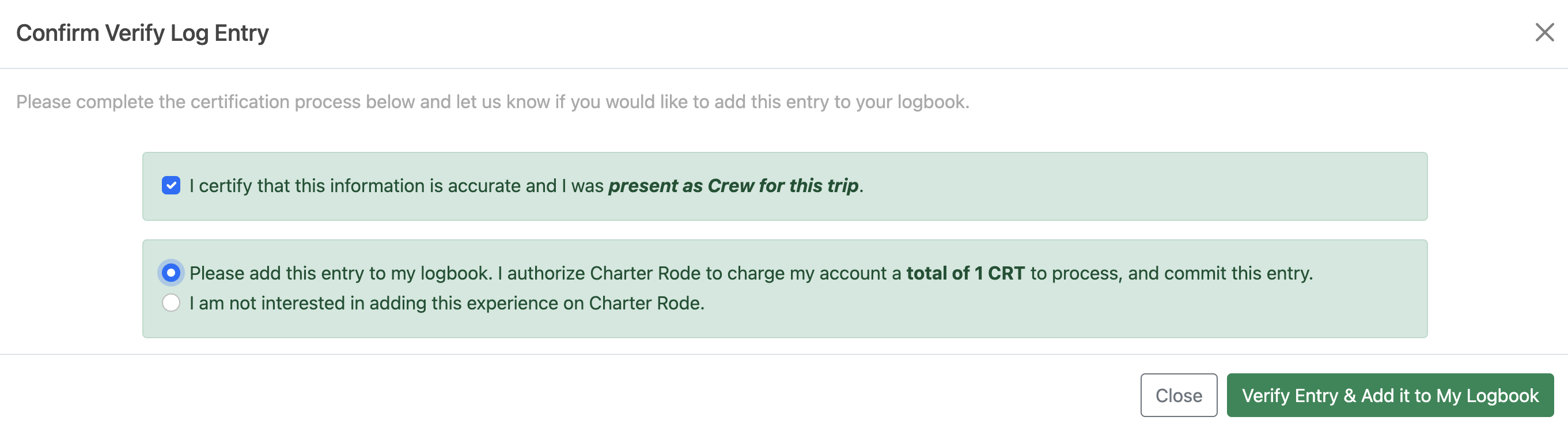 Verified Sailor Pending Verifications